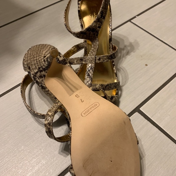 COACH Snakeskin Strappy Sandals New - Picture 3 of 3